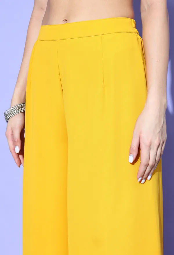 Yellow_Georgette_Zari_Sequence_Embroidery_Kurta_With_Palazzo_And_Dupatta_For_Women