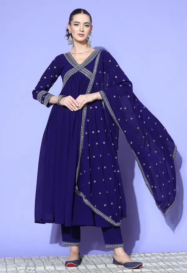 Blue_Ethnic_Motifs_Embroidered_Sequinned_Kurta_With_Trousers_Dupatta