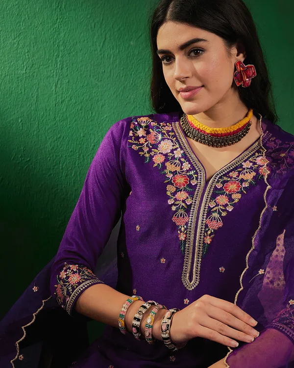 Purple_Zari_Sequence_Embroidered_Kurta_With_Pant_Style_Palazzo_And_Dupatta