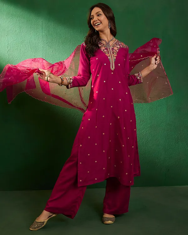 Pink_Zari_Sequence_Embroidered_Kurta_With_Pant_Style_Palazzo_And_Dupatta