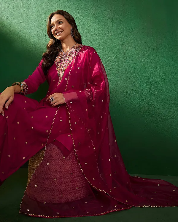 Pink_Zari_Sequence_Embroidered_Kurta_With_Pant_Style_Palazzo_And_Dupatta