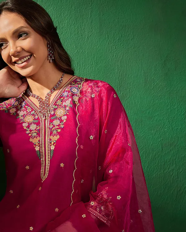Pink_Zari_Sequence_Embroidered_Kurta_With_Pant_Style_Palazzo_And_Dupatta