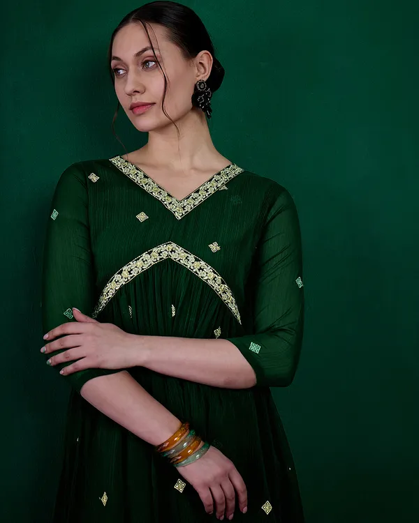 Green_Milky_Georgette_Zari_Sequence_Embroidered_Alia_Cut_Kurta_With_Palazzo_Set