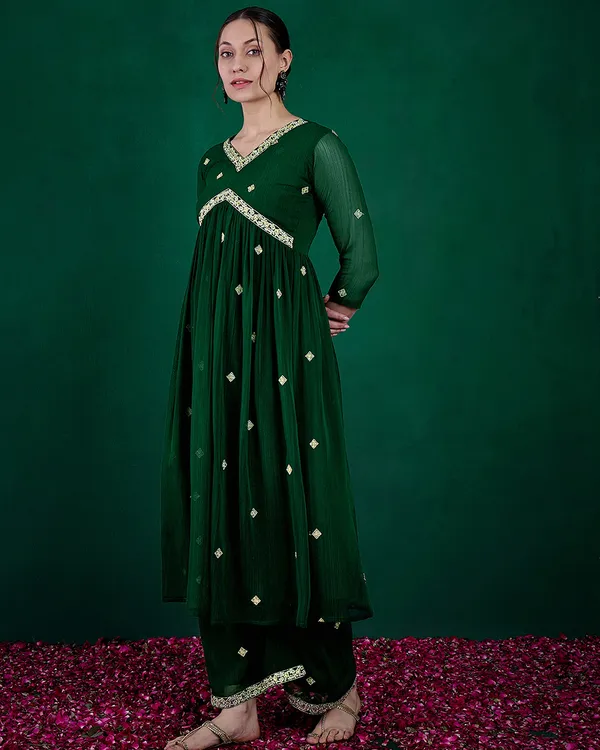 Green_Milky_Georgette_Zari_Sequence_Embroidered_Alia_Cut_Kurta_With_Palazzo_Set
