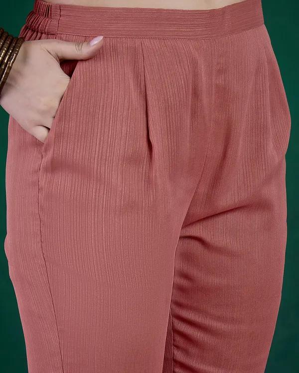 Dark_Peach_Milky_Georgette_Cotton_Thread_Zari_Embroidery_Kurta_With_Pant_And_Dupatta