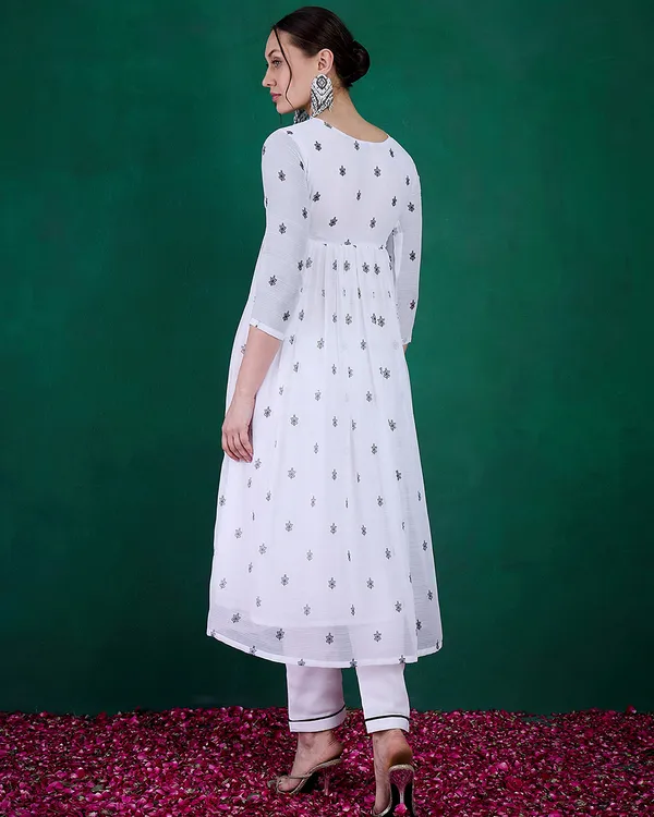 White_Milky_Georgette_Zari_Sequence_Embroidery_With_Print_Kurta_With_Pant