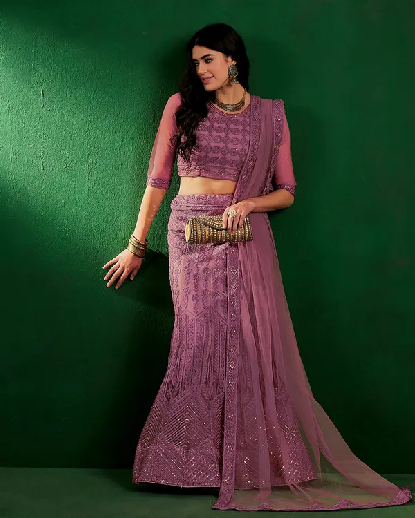 Pink_Net_Sequence_Embroidered_Semistitched_Lehnega_Choli_With_Dupatta