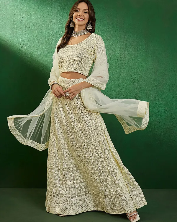 Beige_Net_Sequence_Embroidered_A-Line_Lehenga_Choli_With_Dupatta