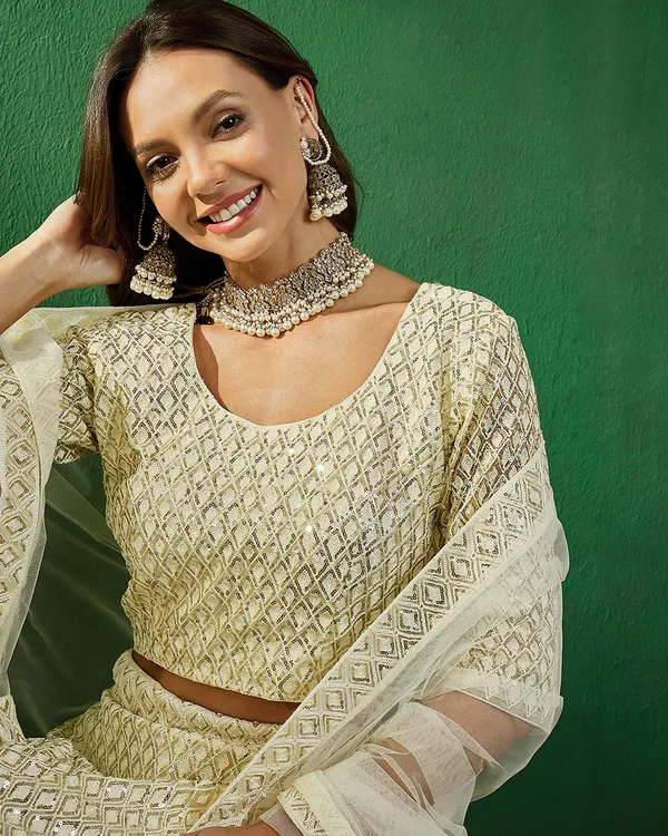 Beige_Net_Sequence_Embroidered_A-Line_Lehenga_Choli_With_Dupatta