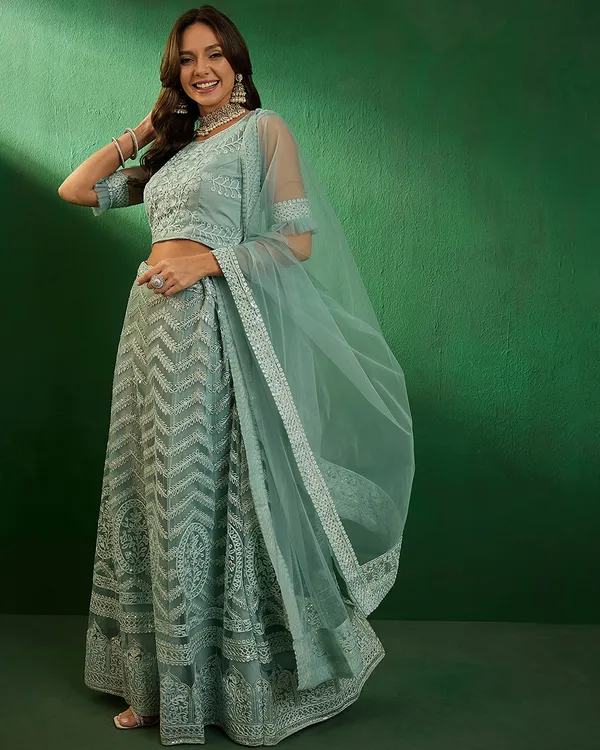 Sky_Blue_Net_Sequence_Embroidered_Semi-Stitched_Lehenga_Choli_With_Dupatta