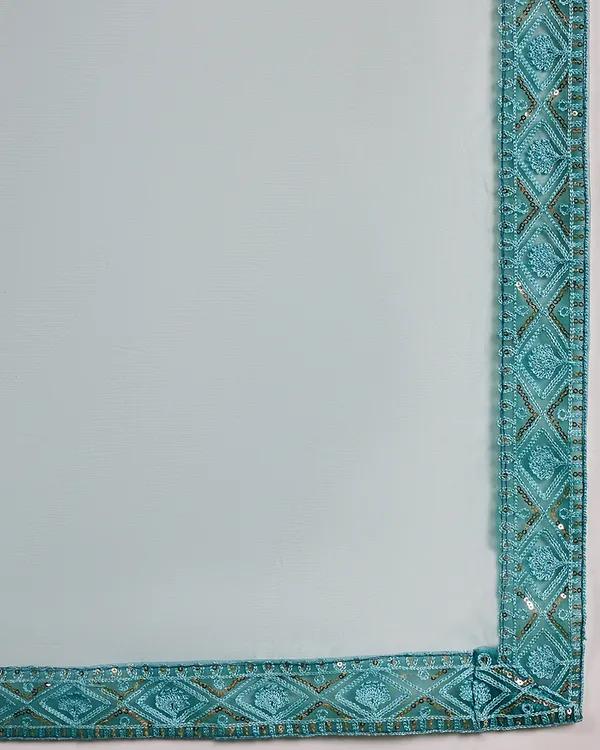 Sky_Blue_Net_Sequence_Embroidered_Semi_Stitched_Cancan_Attached_Lehenga_With_Choli_And_Dupatta