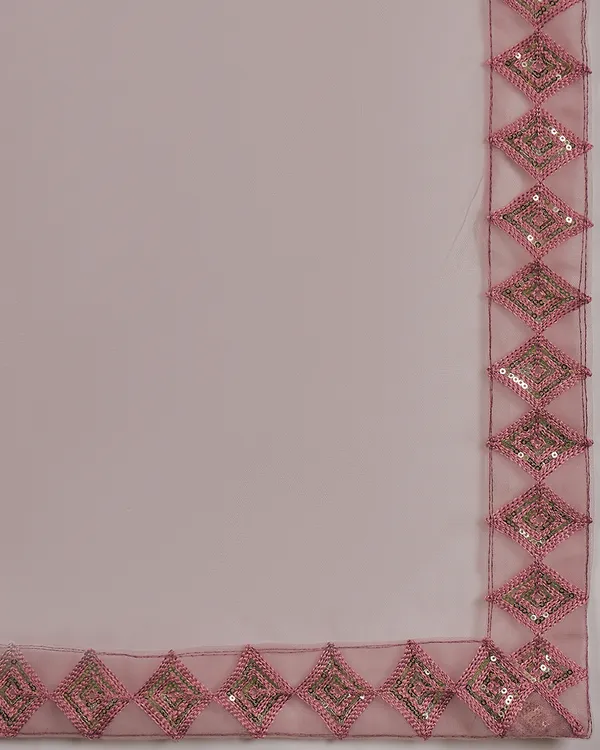 Pink_Color_Net_Sequins_&_Embroidered_Work_Semi_Stitched_Lehenga_With_Unstitched_Blouse_&_Dupatta