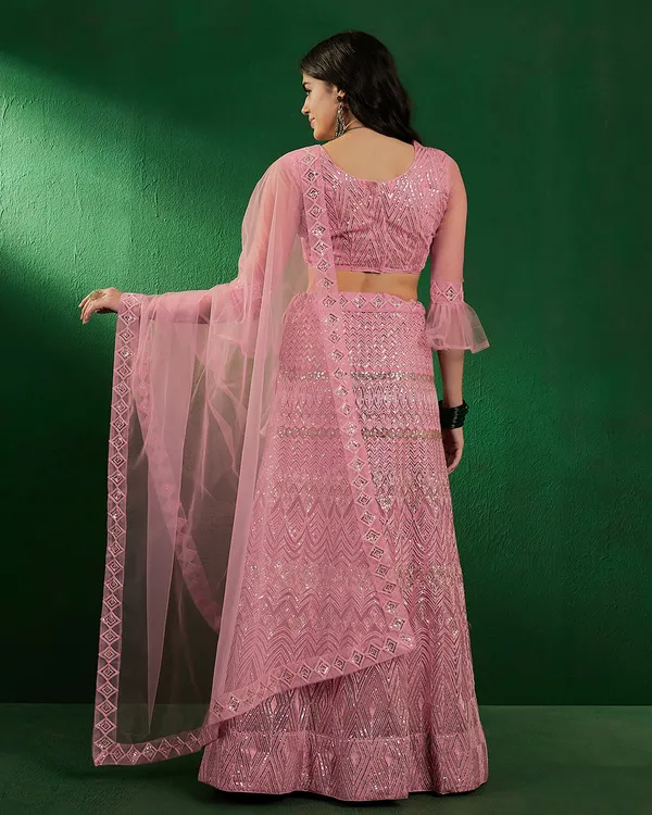 Pink_Net_Sequence_With_Embroidery_Semi-Stitched_Lehenga_Choli