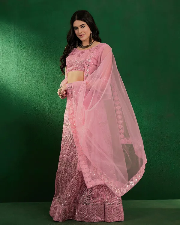 Pink_Net_Sequence_With_Embroidery_Semi-Stitched_Lehenga_Choli
