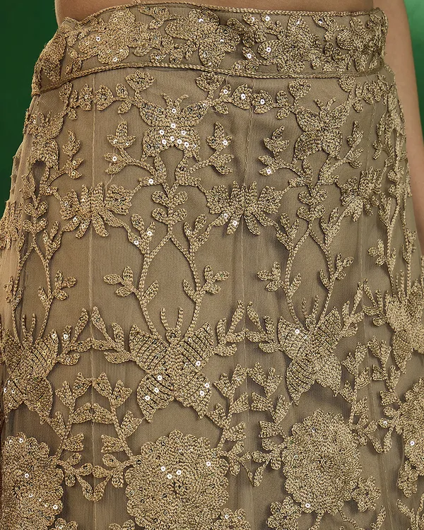 Beige_Color_Net_Sequins_&_Embroidered_Work_Semi_Stitched_Lehenga_With_Unstitched_Blouse_&_Dupatta