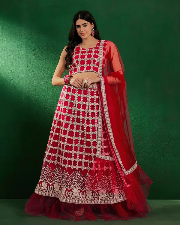 Women_Pink_Net_Sequence_Semi_Stitched_Lehenga_Choli_With_Dupatta