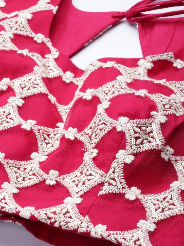 Women_Pink_Net_Sequence_Semi_Stitched_Lehenga_Choli_With_Dupatta