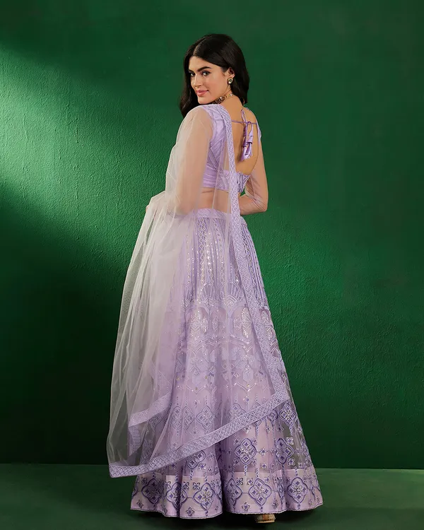Women_Lavendor_Net_Sequence_Semi_Stitched_Lehenga_Choli_With_Dupatta
