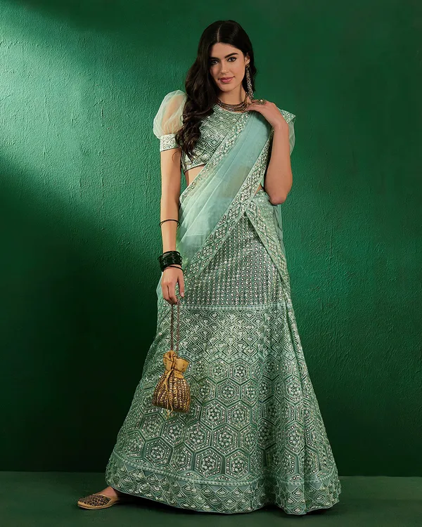 Sky_Blue_Sequence_Embroidered_A-Line_Semistitched_Lehenga_Choli_With_Dupatta