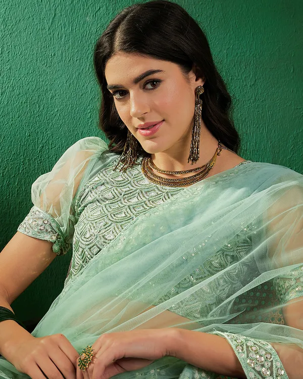Sky_Blue_Sequence_Embroidered_A-Line_Semistitched_Lehenga_Choli_With_Dupatta