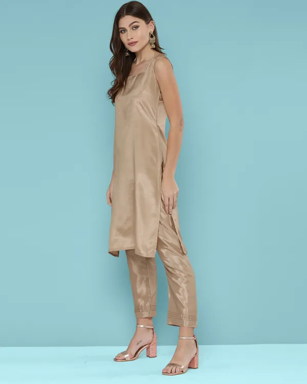 Beige_Net_Sequence_Embroidered_Dress