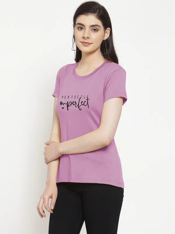Purple_Cotton_Perfectly_Imperfect_Print_Round_Neck_T-Shirt_For_Women