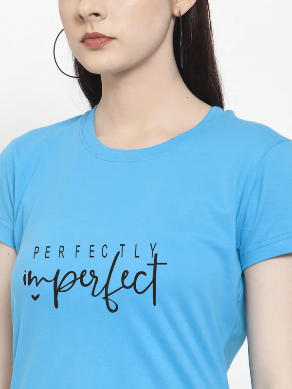 Turquoise_Blue_Cotton_Perfectly_Imperfect_Print_Round_Neck_T-Shirt_For_Women