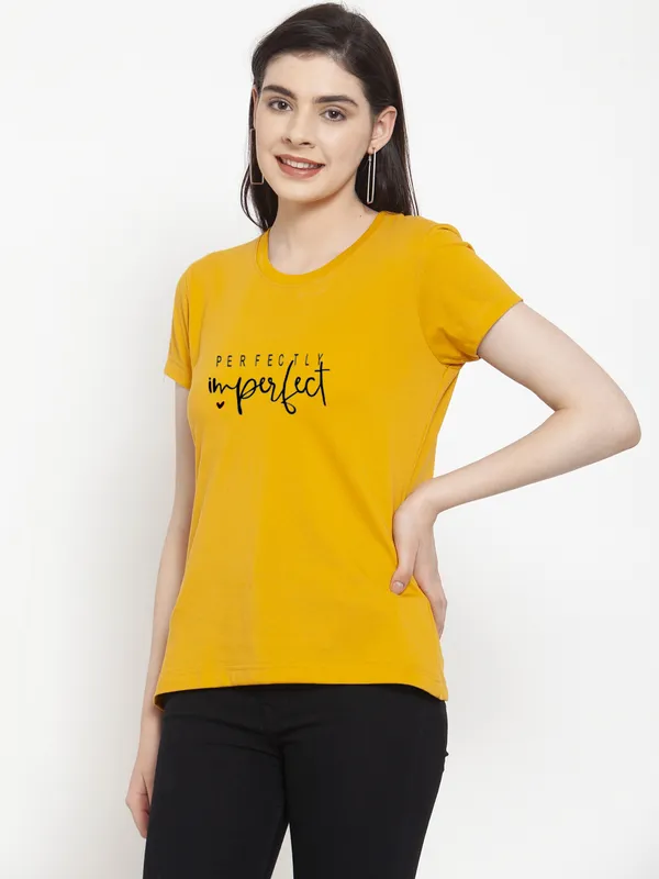 Mustard_Cotton_Perfectly_Imperfect_Print_Round_Neck_T-Shirt_For_Women