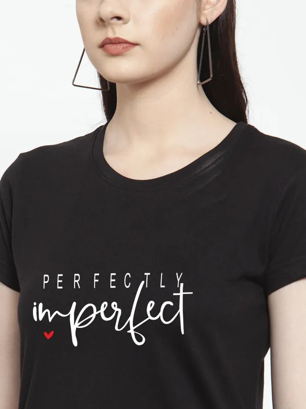 Black_Cotton_Perfectly_Imperfect_Print_Round_Neck_T-Shirt_For_Women