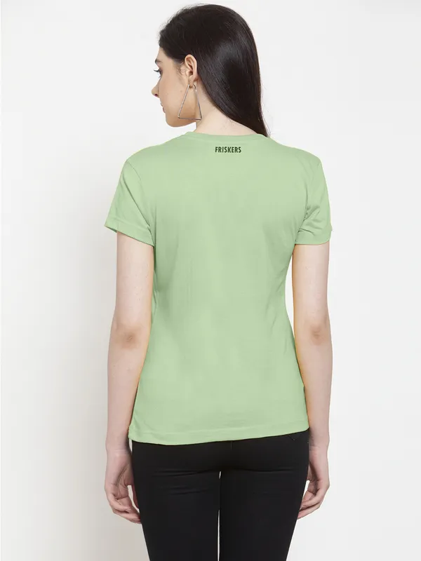 Sea_Green_Cotton_Perfectly_Imperfect_Print_Round_Neck_T-Shirt_For_Women