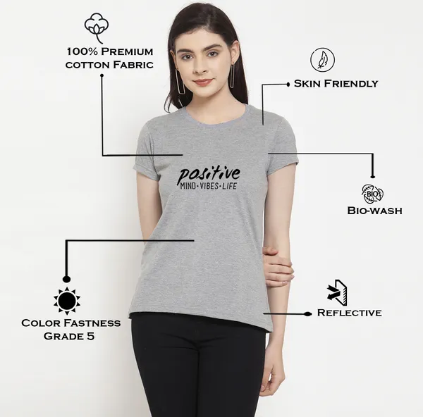 Grey_Cotton_Positive_Vibes_Print_Round_Neck_T-Shirt_For_Women