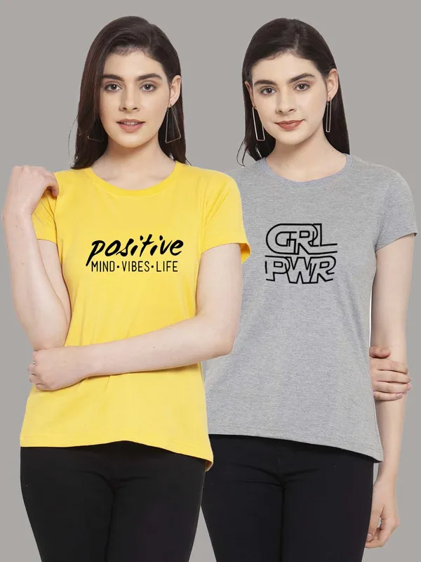 Pack_of_2_Yellow_&_Grey_Cotton_Round_Neck_Raglan_Sleeves_Printed_T-Shirt_For_Women
