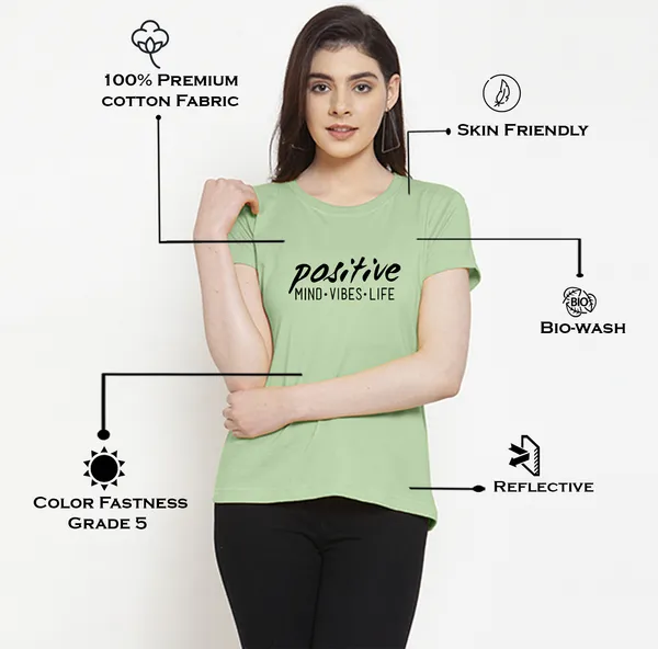 Sea_Green_Cotton_Positive_Vibes_Print_Round_Neck_T-Shirt_For_Women