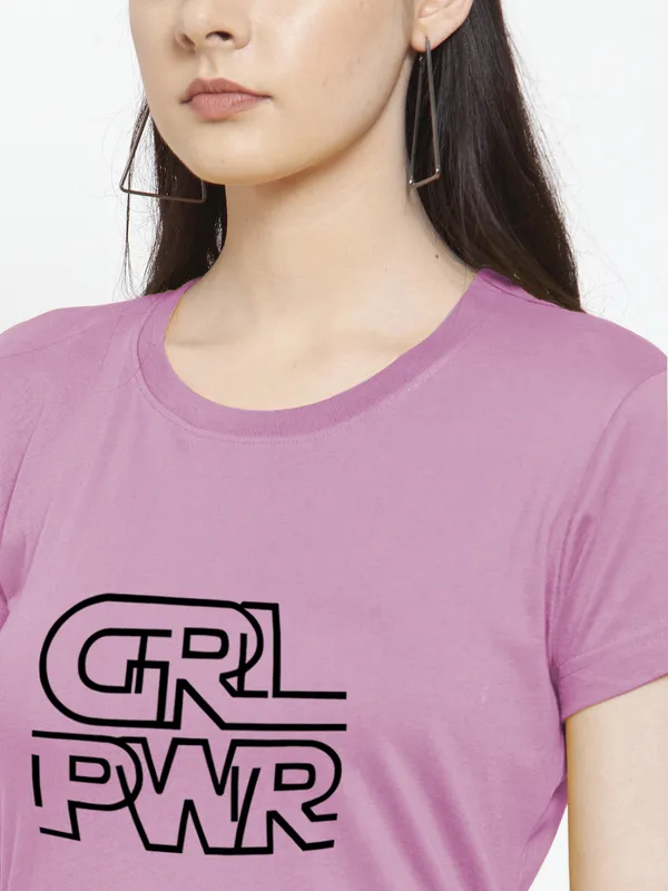 Purple_Cotton_Girl_Power_Print_Round_Neck_T-Shirt_For_Women