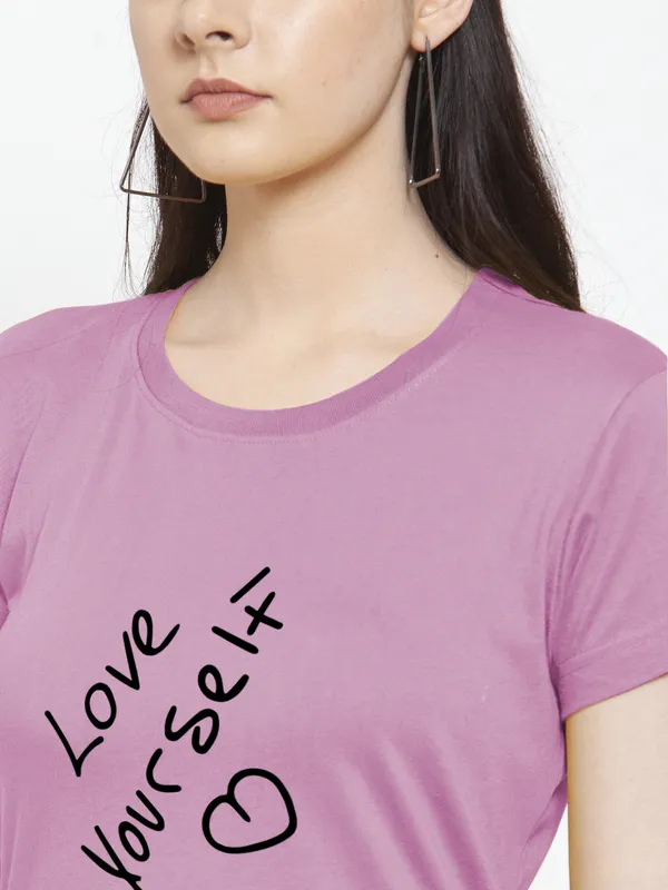Purple_Cotton_Love_Yourself_Print_Round_Neck_T-Shirt_For_Women
