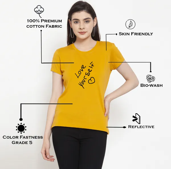 Mustard_Cotton_Love_Yourself_Print_Round_Neck_T-Shirt_For_Women