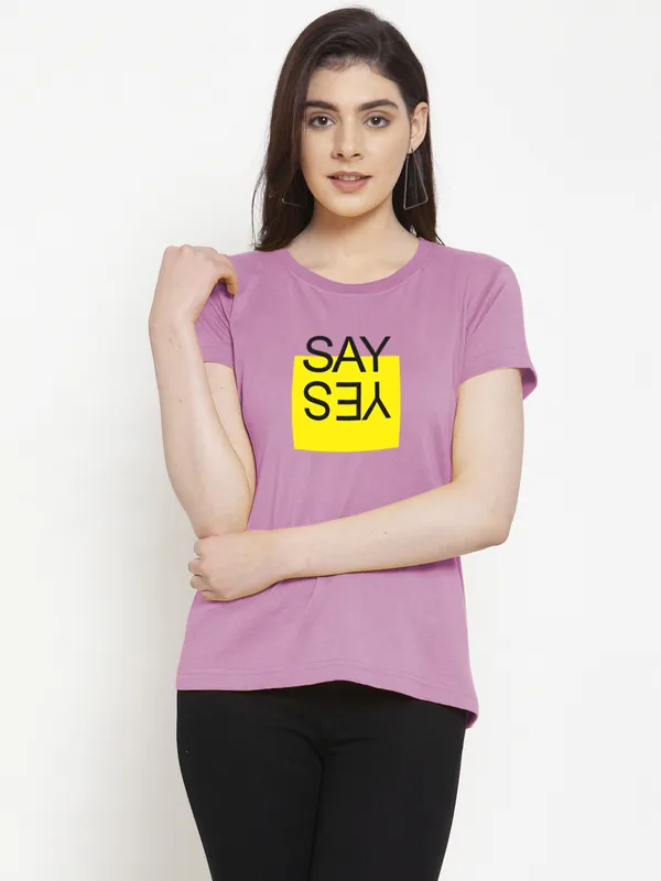 Pack_of_2_Purple_&_Orange_Cotton_Round_Neck_Raglan_Sleeves_Printed_T-Shirt_For_Women