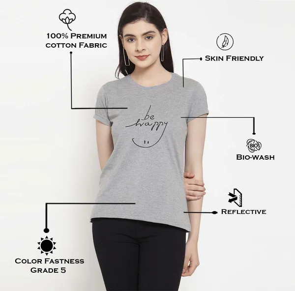 Grey_Cotton_Be_Happy_Print_Round_Neck_T-Shirt_For_Women