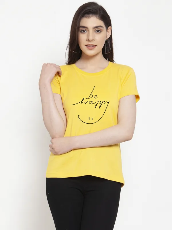 Pack_of_2_Yellow_&_Grey_Cotton_Round_Neck_Raglan_Sleeves_Printed_T-Shirt_For_Women