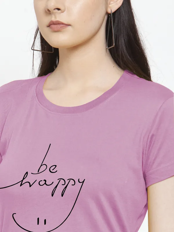 Purple_Cotton_Be_Happy_Print_Round_Neck_T-Shirt_For_Women