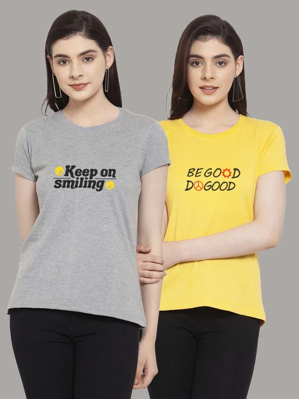Pack_of_2_Grey_&_Yellow_Cotton_Round_Neck_Raglan_Sleeves_Printed_T-Shirt_For_Women