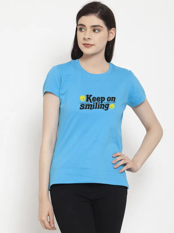 Pack_of_2_Turquoise_Blue_&_Purple_Cotton_Round_Neck_Raglan_Sleeves_Printed_T-Shirt_For_Women