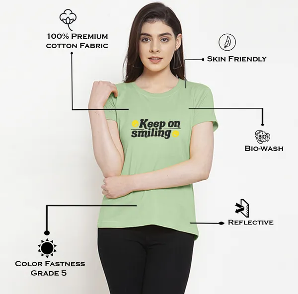Sea_Green_Cotton_Keep_On_Smiling_Print_Round_Neck_T-Shirt_For_Women
