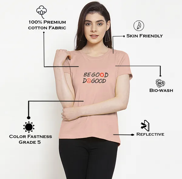 Coral_Cotton_Be_Good_Do_Good_Print_Round_Neck_T-Shirt_For_Women