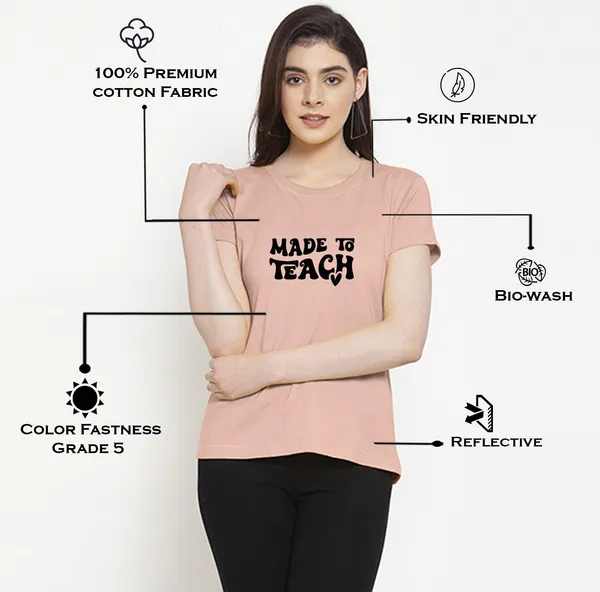 Coral_Cotton_Made_To_Teach_Print_Round_Neck_T-Shirt_For_Women