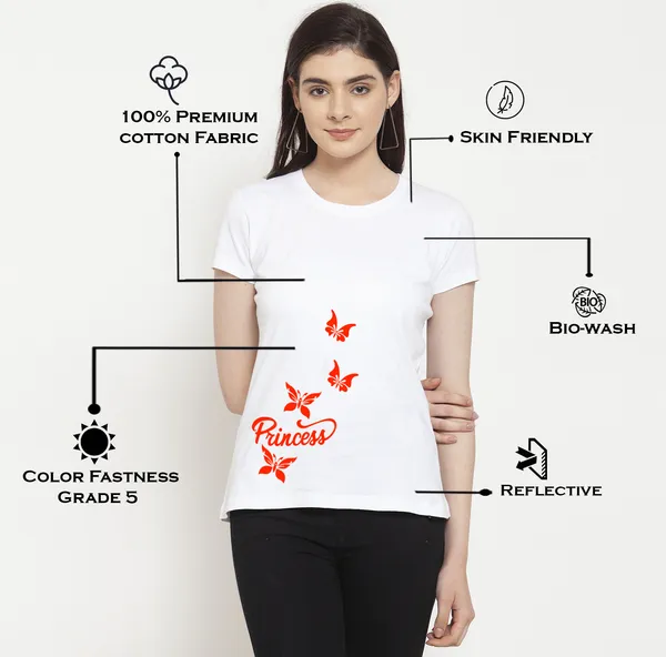 White_Cotton_Princess_Print_Round_Neck_T-Shirt_For_Women