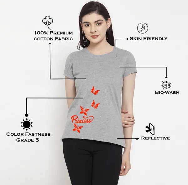 Grey_Cotton_Princess_Print_Round_Neck_T-Shirt_For_Women