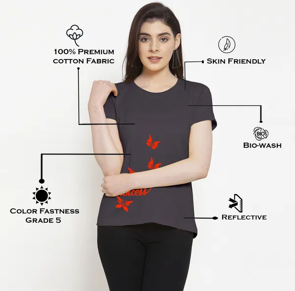 Grey_Cotton_Princess_Print_Round_Neck_T-Shirt_For_Women