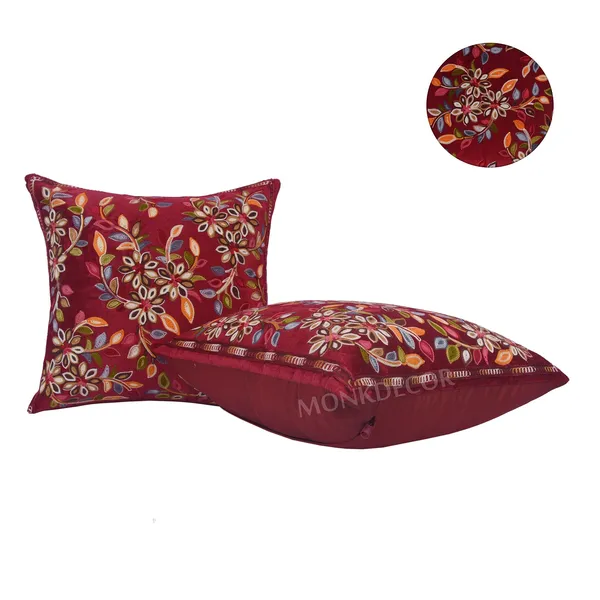 Set_Of_5_Maroon_velvet_Kashmiri_Kadhai_Design_Cushion_Cover_[16x16_Inches]