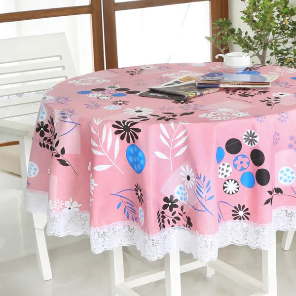 Homerz_Premium_Round_Table_Cover,_60_inch_Diameter,_Waterproof_and_Easy_to_Clean,_2_Years_Brand_Guarantee_(Smooth_Pink)